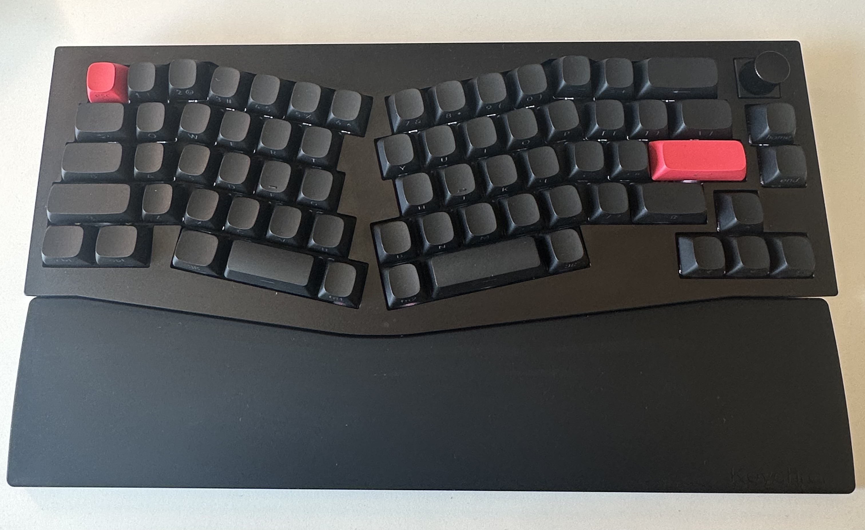 Top view of the keyboard